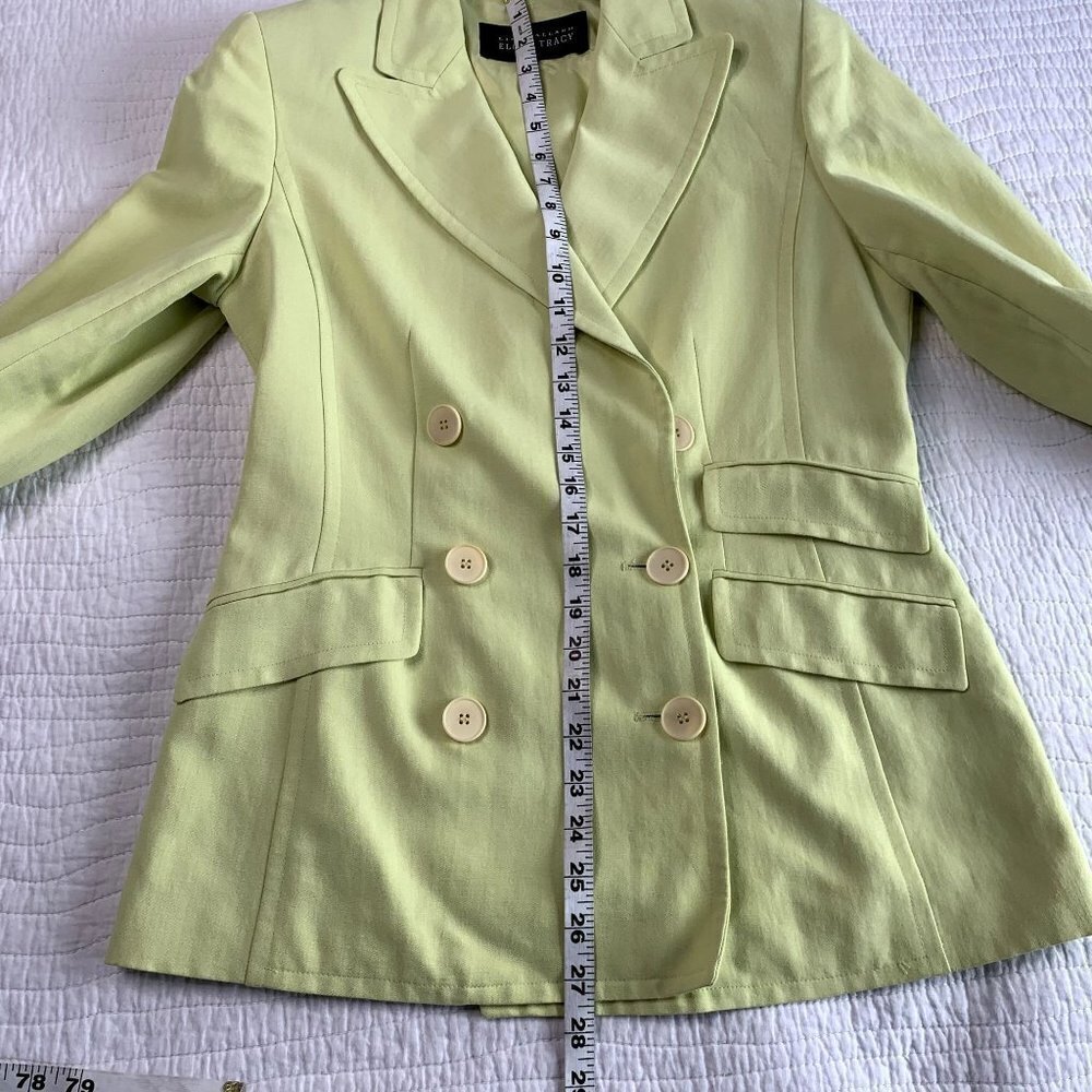 Linda Allard Ellen Tracy SZ Petite 6 Linen Lined Double Breasted Blazer Jacket - Picture 10 of 10